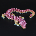 Фигурка дракона, предмет для интерьера, форма розы, розово-желтая