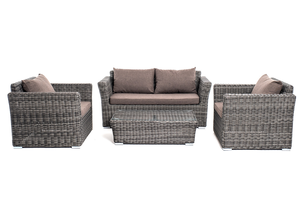 "Капучино Cингл" лаунж-зона из искусственного ротанга, цвет графит