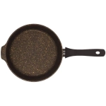 Сковорода глубокая 24см с ручкой и стекл. крышкой «Грация» (черный/золото) сгчз241а