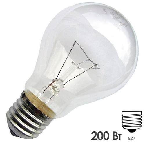 Термоизлучатель 200Вт 220В Е27 прозрачный (8102201/249022100) ЛОН 200Вт 220В Е27