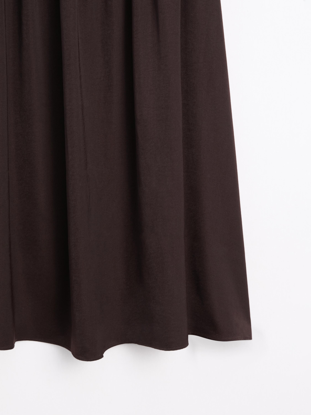 Massimo Dutti Струящаяся юбка миди с контрастными деталями, коричневый