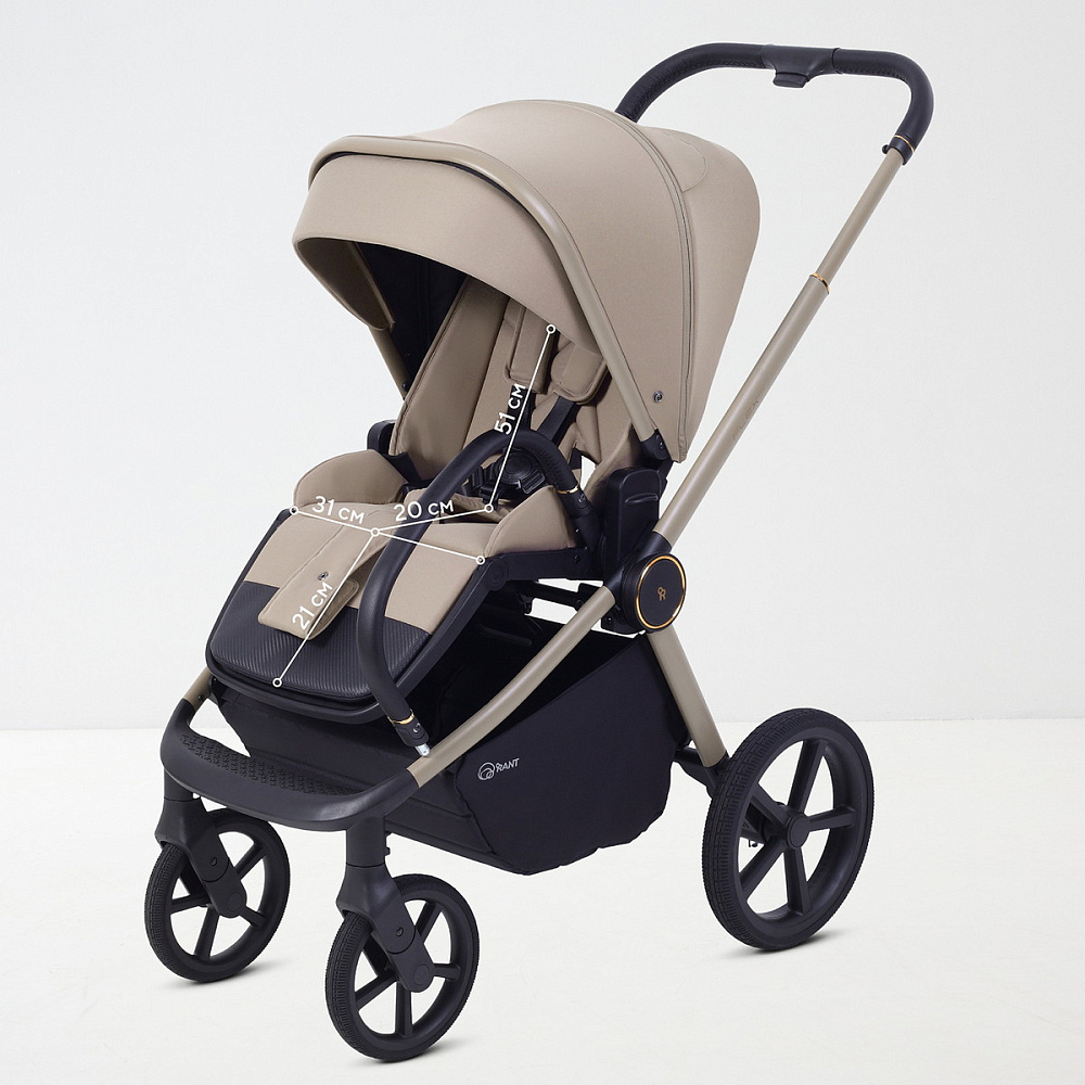 Детская коляска Rant Flex Therm Soft 3 в 1 с автокреслом Miro Black Sandy Beige