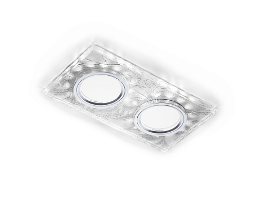 Встраиваемый точечный светильник со светодиодной лентой S234/2 W/CH/WH белый/серебро/2MR16+6W(LED WHITE)