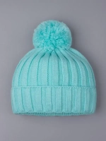 Шапка детская осенняя вязаная с помпоном