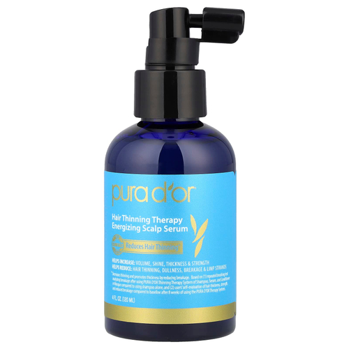 Pura D'or, восстанавливающая кожу головы сыворотка против против истончения волос, 120 мл (4 жидких унции)