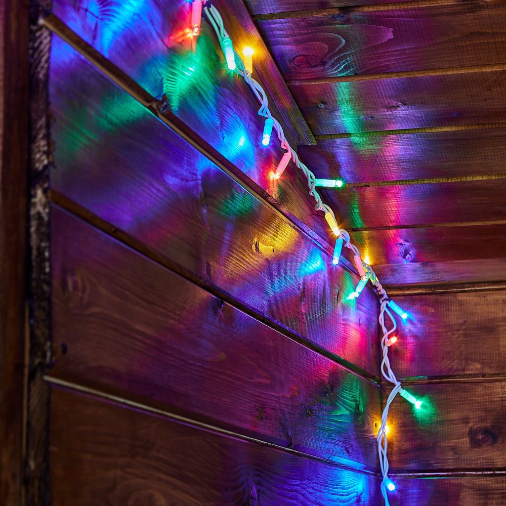 ULD-S1000-120-SWK MULTI IP67 Гирлянда светодиодная со статическим свечением. 10м. Соединяемая.120 светодиодов. Разноцветный свет. Провод белый. ТМ Uniel