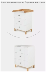 Комод RANT "BAMBOO" 64см 3 ящ. (арт.111) Cloud White Коллекция White