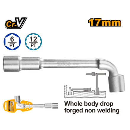 Ключ торцевой изогнутый INGCO HWL1708 INDUSTRIAL 17 мм