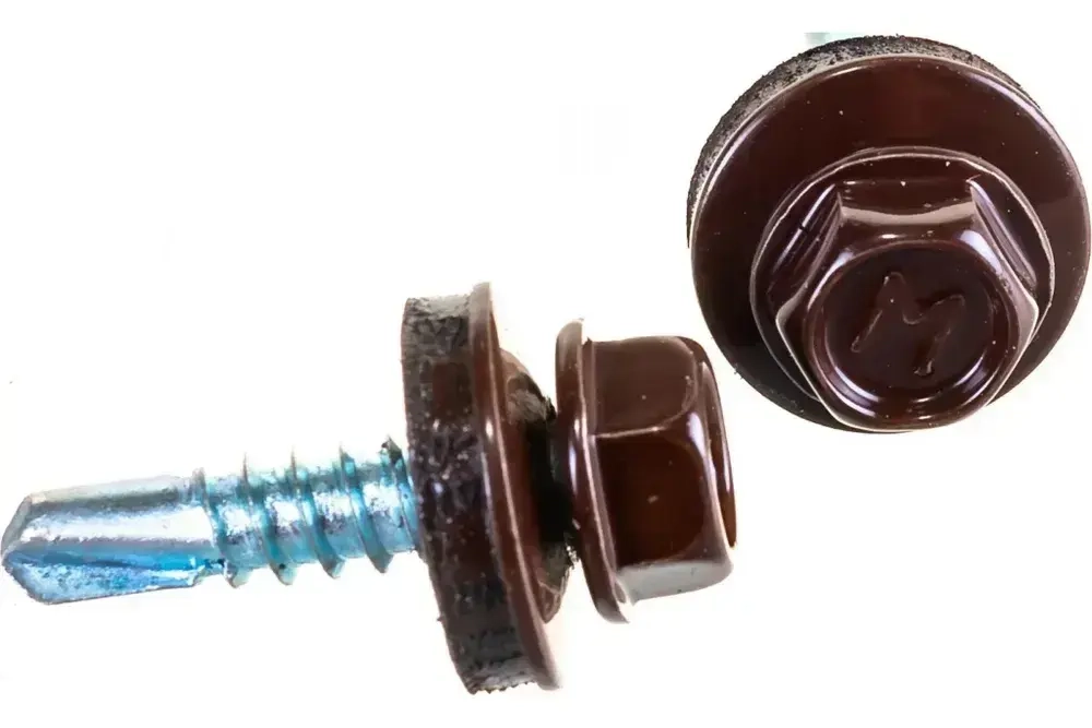 Саморез кровельный 5,5х25 RAL 8017 коричневый, 50шт