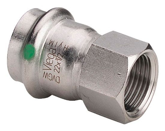 Муфта переходник Viega Sanpress Inox 22x3/4" ВР с SC-Contur нерж. сталь (серия 2312) арт. 436629