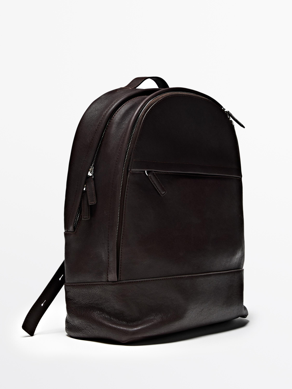 Massimo Dutti Рюкзак из кожи наппа, коричневый