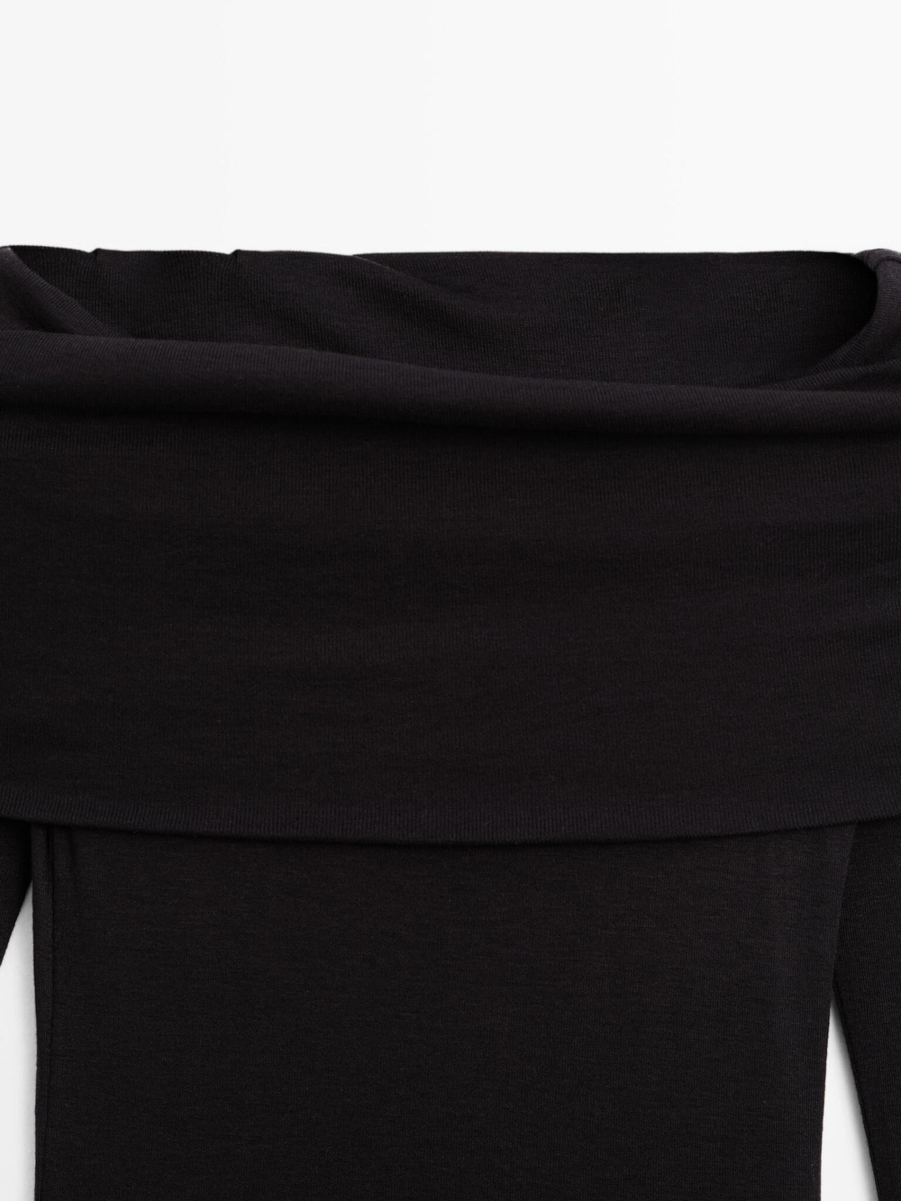 Massimo Dutti Футболка без бретелей с длинными рукавами, черный