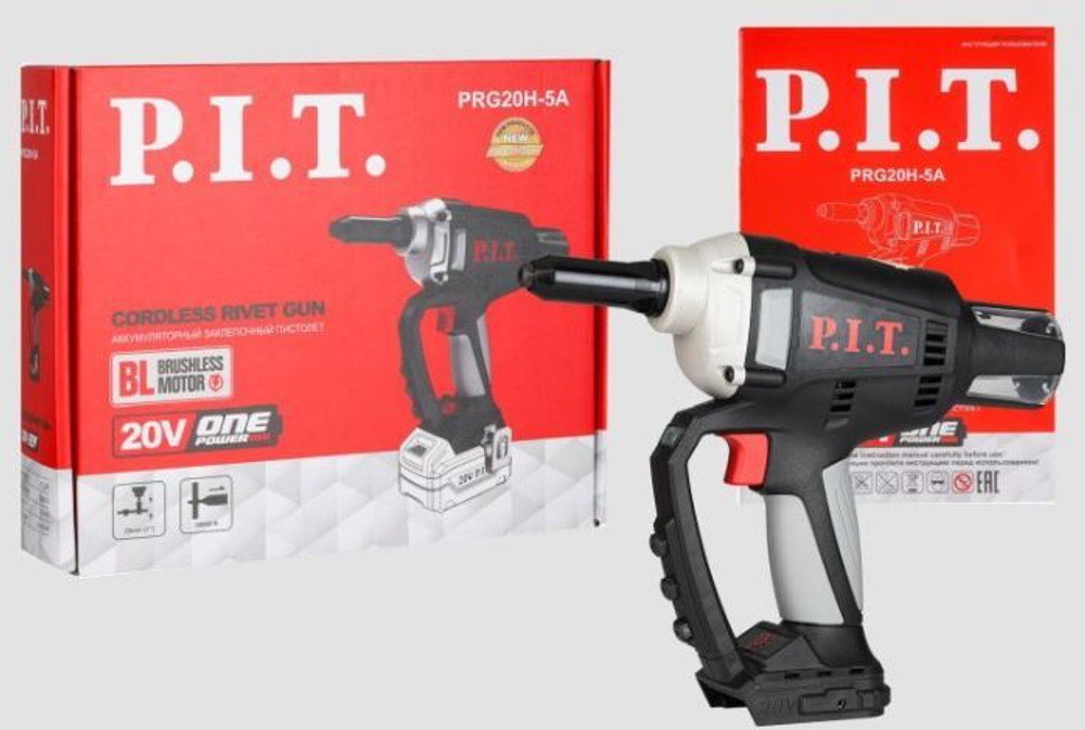ЕАС Пистолет заклёпочный АККУМ. PRG20H-5A SOLO(бесщет. 20В,  20000 Н, ход 25мм, 2.4 - 4.8мм)
