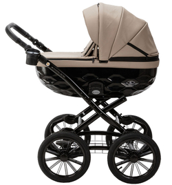 Детская коляска Adamex Chantal Retro Deluxe 2 в 1 C-SA09 (Т.БЕЖЕВАЯ КОЖА)