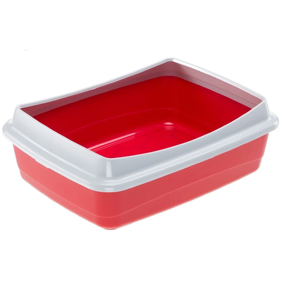 Открытый туалет nip plus 10 для кошек со съемным пластиковым бортом, красный