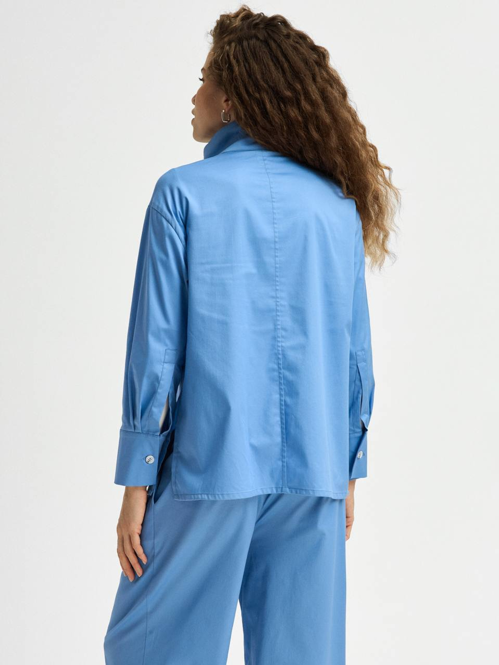 Рубашка медицинская женская Юми, эйр блю хлопок