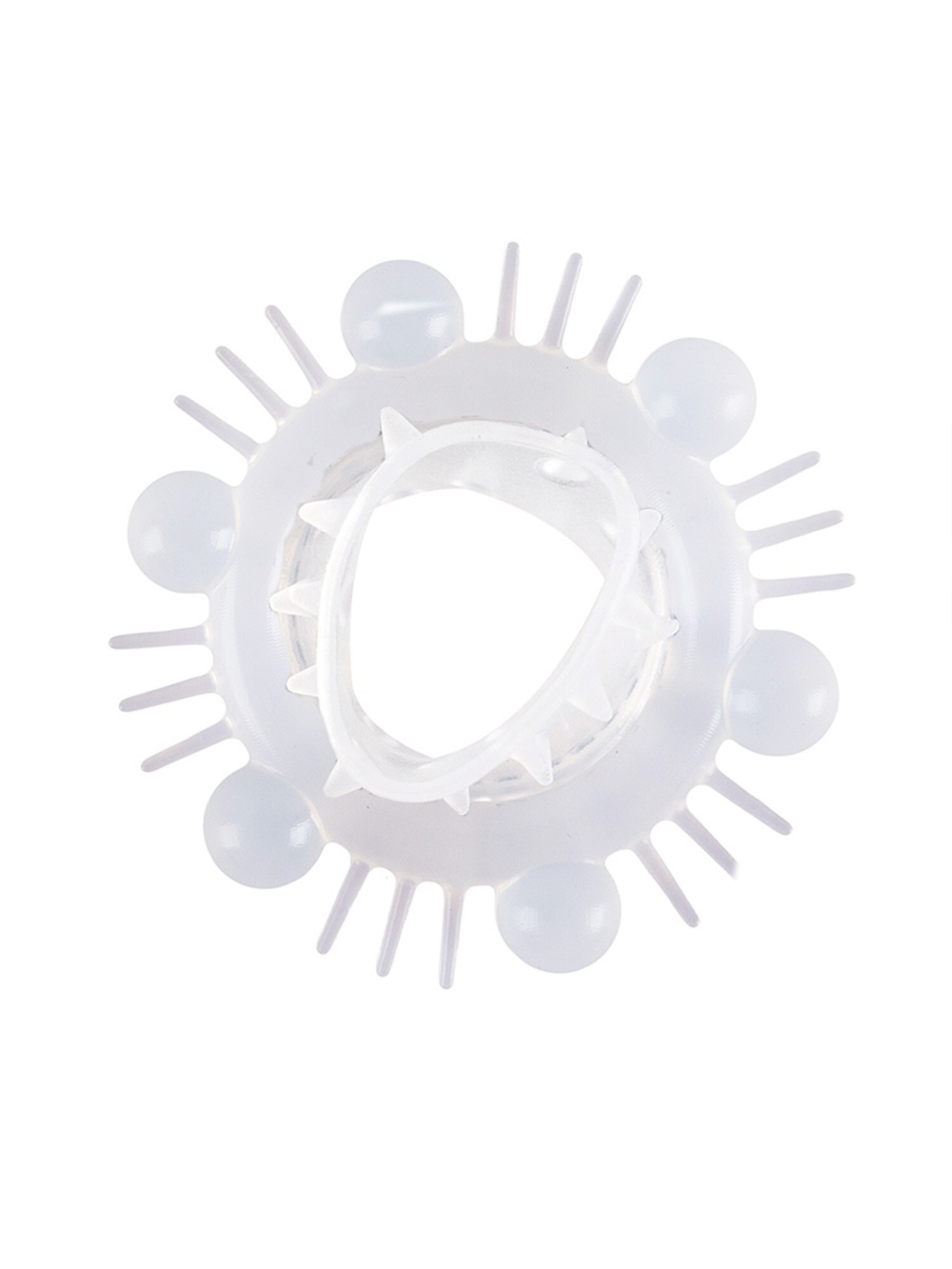 Стимулирующая насадка на пенис с несколькими видами рельефа (Цвет: белый)