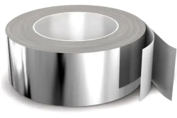 Алюминиевый скотч термостойкий Руфизол 48 мм, 40 м.п., влагостойкая клейкая металлическая лента для бани, вентиляции, труб