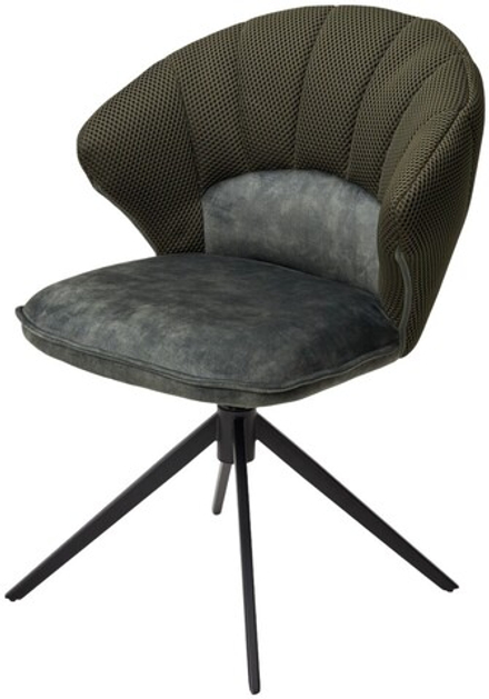 Стул ASTRA 360 град. поворот Зеленый Sonic 77 ткань / 7525-156 велюр / черный каркас, ®DISAUR