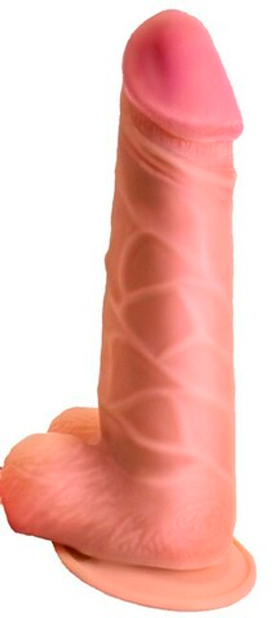 Фаллоимитатор реалистик киберскин-ГИГАНТ на присоске (Цвет: телесный)