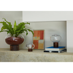 Ваза oblate, 13,5 см, прозрачная/орех