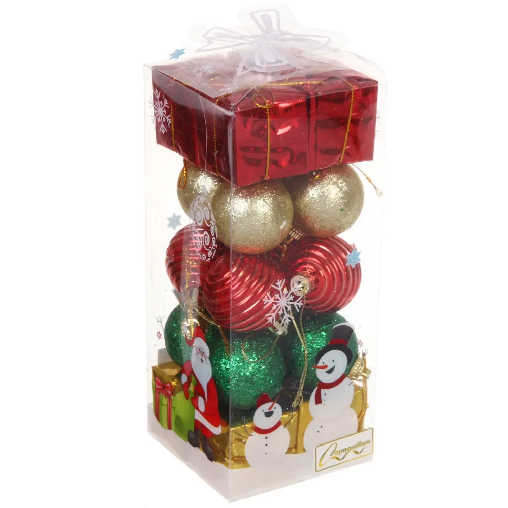 Набор украшений «Зимнее чудо» 19.5*8*8 см (20 предметов), Мультицвет