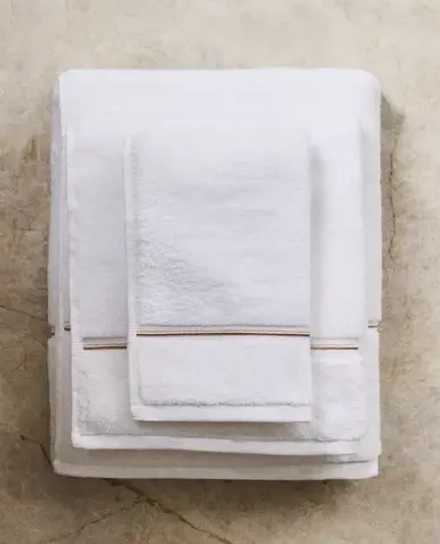 ZARA HOME ПОЛОТЕНЦЕ С ВЫШИТОЙ КАЙМОЙ, БЕЖЕВЫЙ