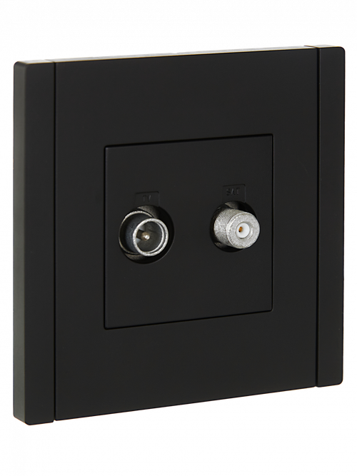 FORTE&PIANO Розетка двойная TV+SAT FP138 черный IEK