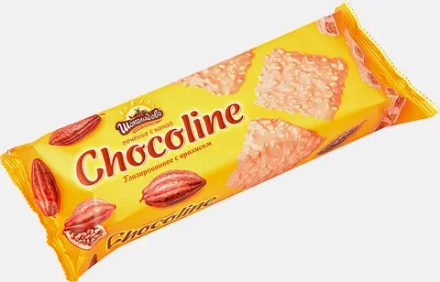 Печенье Шоколадово Chocoline в карамельной глазури с арахисом 200г