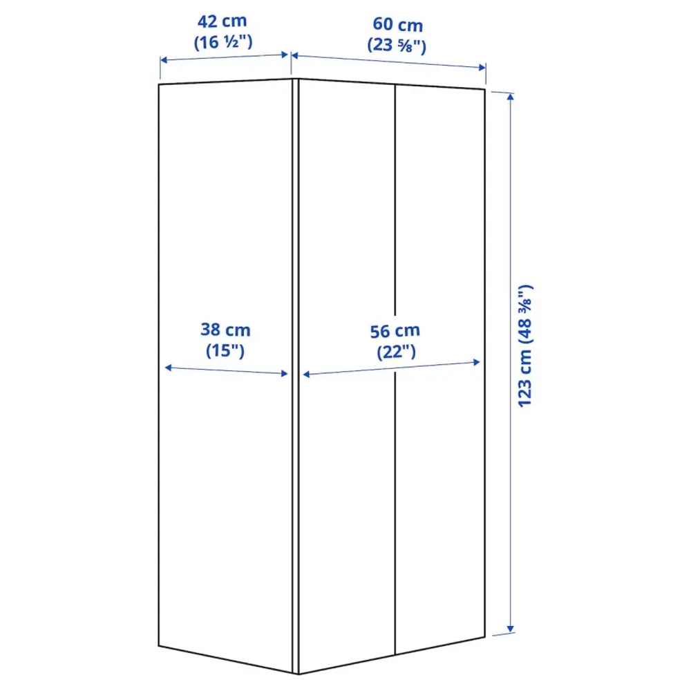 Шкаф - SMÅSTAD / SMАSTAD  IKEA /СМОСТАД  ИКЕА, 60x42x123 см, белый/серый