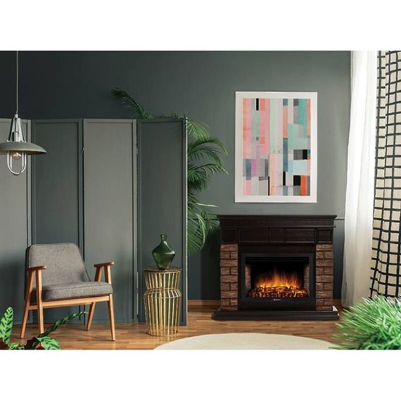 Портал Firelight Bricks Wood 30 камень темный, шпон венге купить в Москве и Московской области по низкой цене с доставкой по России — (3) Портал Firelight Bricks Wood 30 камень темный, шпон венге — (3)