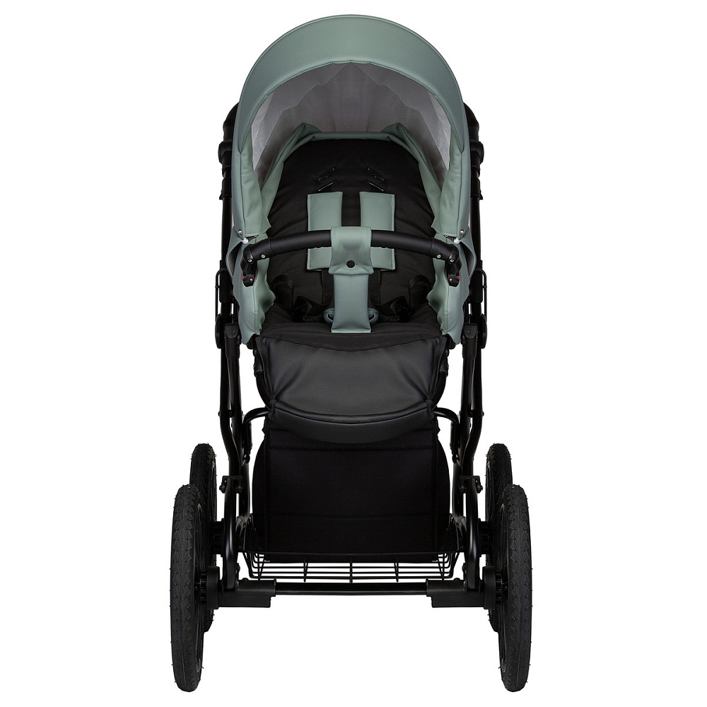 Детская коляска Indigo Mio Eco Plus 14 3 в 1 с автокреслом Avionaut Cosmo Black 03 шалфей кожа