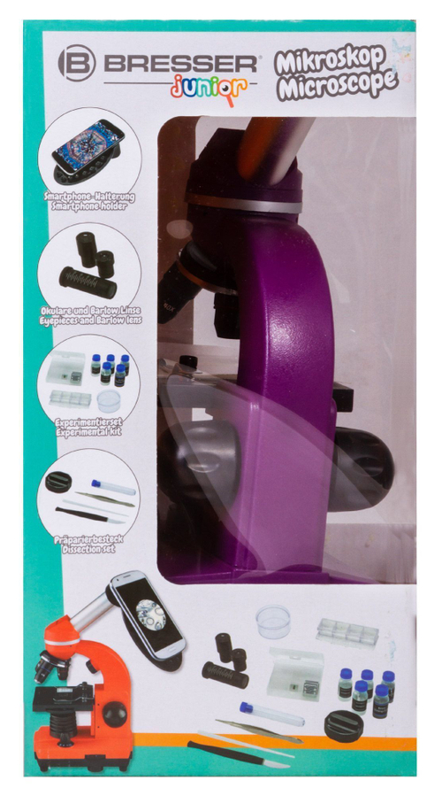 Микроскоп Bresser Junior Biolux SEL 40-1600x, фиолетовый