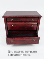 Комод Джоли, 110х50х94, из массива березы, с ящиками, красный, MAKOSA