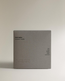 Zara Home Свеча ароматическая Dark Amber 620 г, растительный воск, аромат восточный древесный, Коричневый