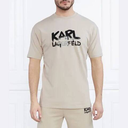 Футболка унисекс KARL LAGERFELD 755280 бежевый лого черным