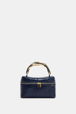 ZARA СУМКА-КЕЙС С РЕЛЬЕФНЫМ УЗОРОМ, МОРСКОЙ СИНИЙ