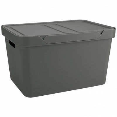 Ящик с крышкой универсальный "luxe", 380х276х220 мм, 18л (серый)