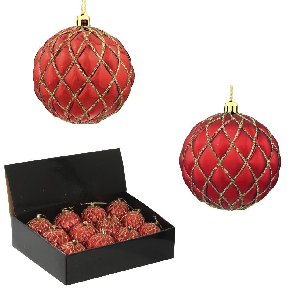 GAEM Набор из 12шт Украшение новогоднее Шар "Золотая сетка", D8 см, L35 W27 H8 см