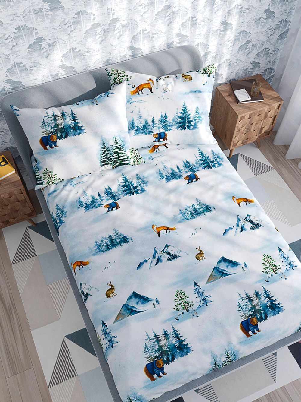 Простынь на резинке перкаль Сказка "Чародейка" 180x200 см