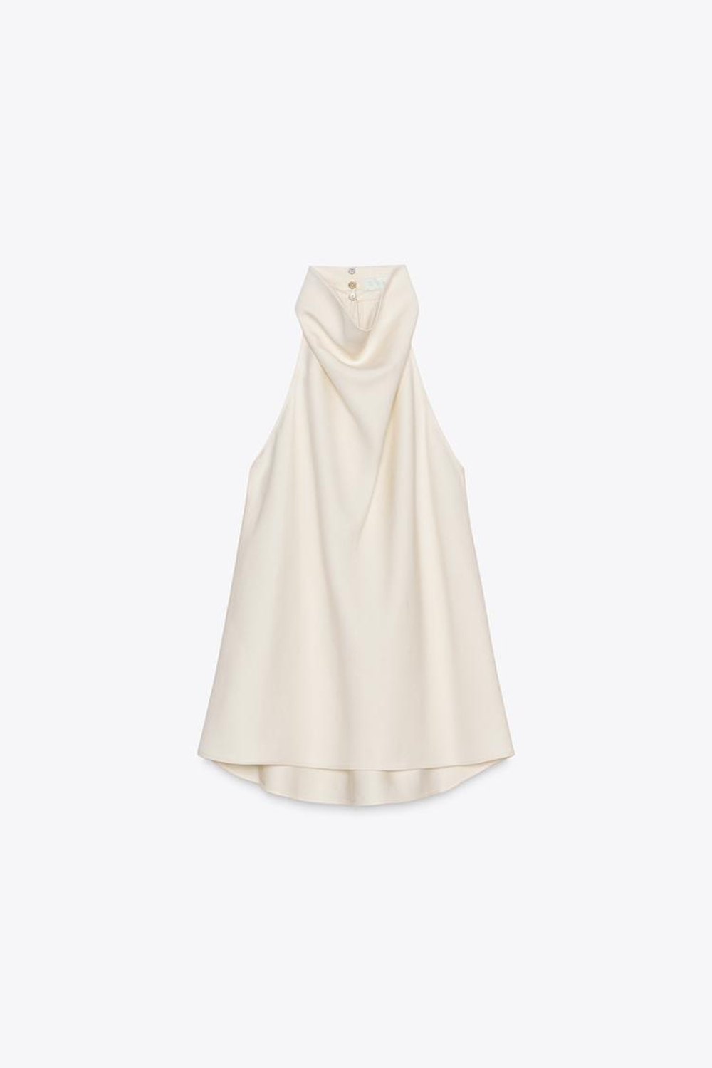 ZARA ТОП С ДРАПИРОВКОЙ ХАЛТЕР — ZW COLLECTION, ЭКРЮ