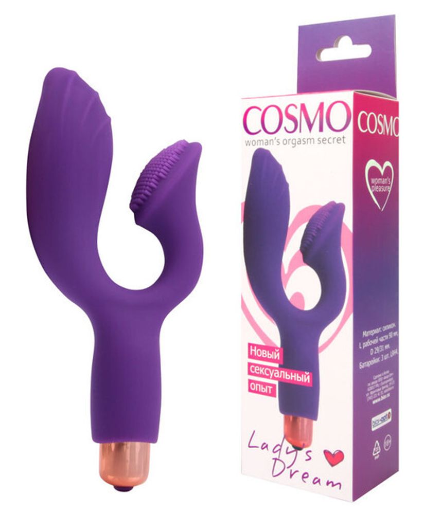 Вибромассажер для клитора и G-точки Cosmo Lady&#39;s Dream (15 см) (Цвет: фиолетовый)