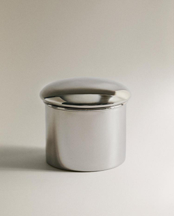 ZARA HOME МЕТАЛЛИЧЕСКАЯ БАНОЧКА ДЛЯ ВАННОЙ КОМНАТЫ, СЕРЕБРЯНЫЙ