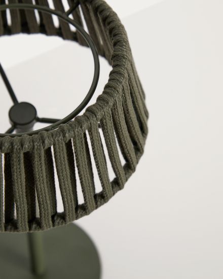 Уличная настольная лампа Aldet на солнечных батареях зеленая