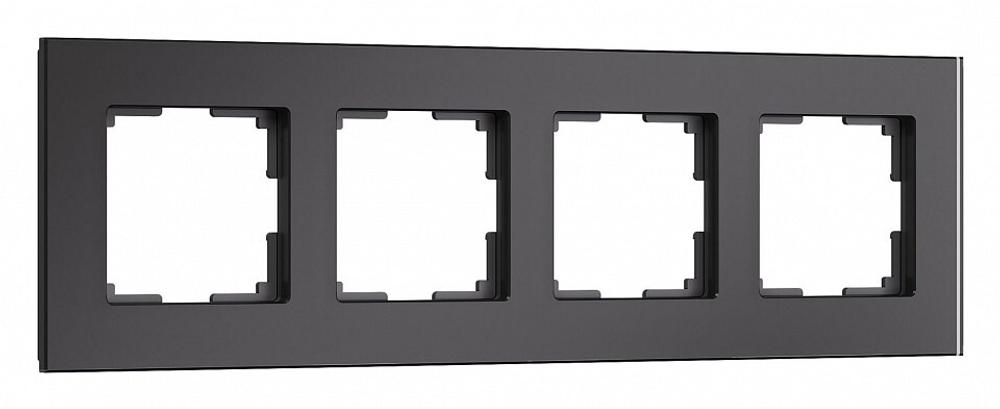 Рамка на 4 поста Werkel Senso (черный, стекло soft-touch) W0043108