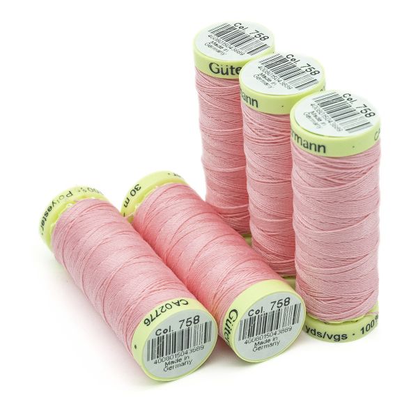 Нитки отделочные Gutermann Top Stitch 30 (30 метров), 5 кат. | 758 розовый