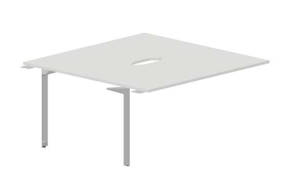 Составной стол на 2 рабочих места 158х156,6х75см (2 эргономичных выреза) - приставной элемент