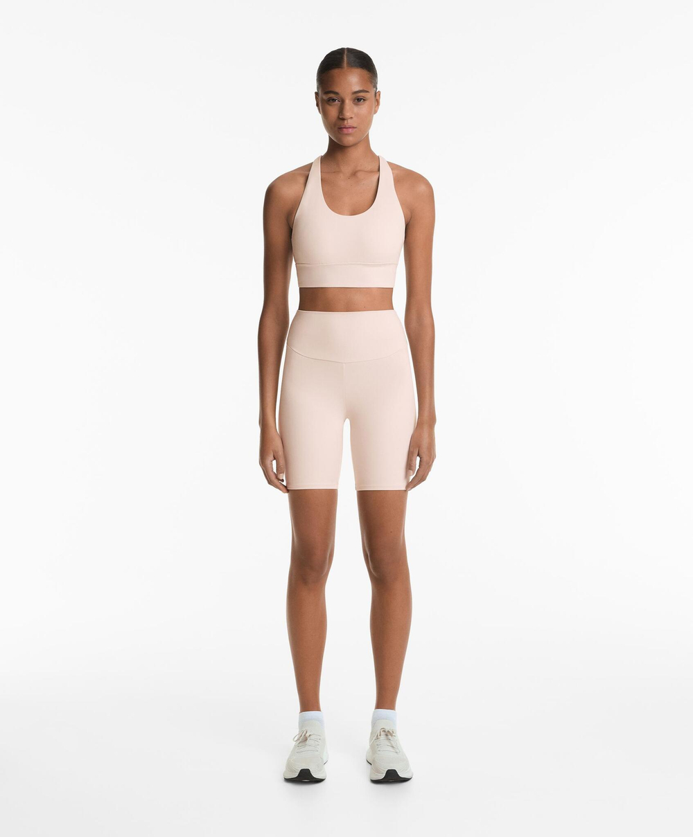 Oysho Спортивный бюстгальтер Comfortlux со средней степенью поддержки, светлый серо-коричневый