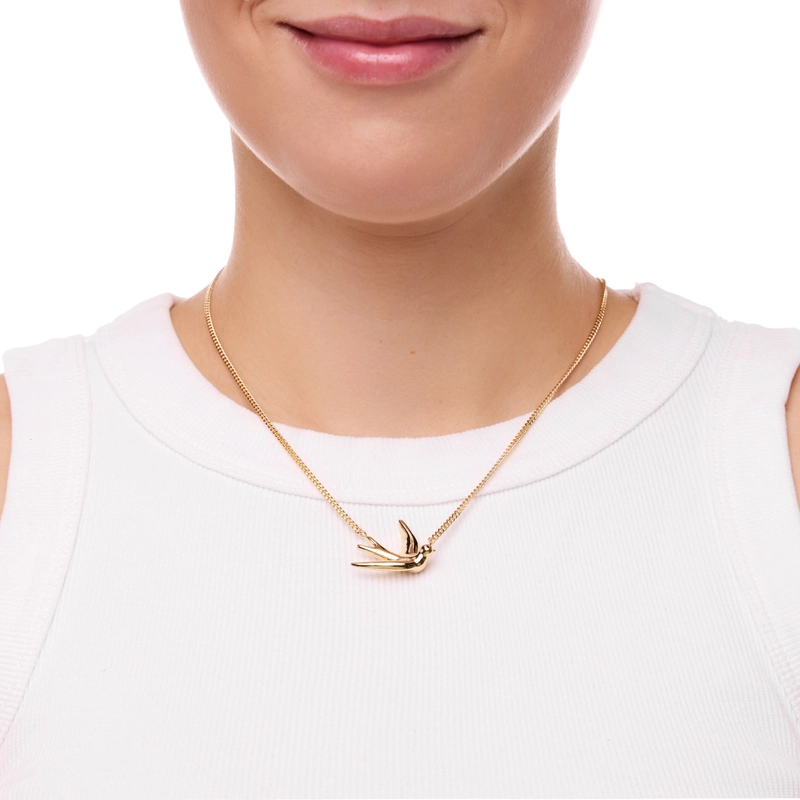Колье Золотое с Ласточкой