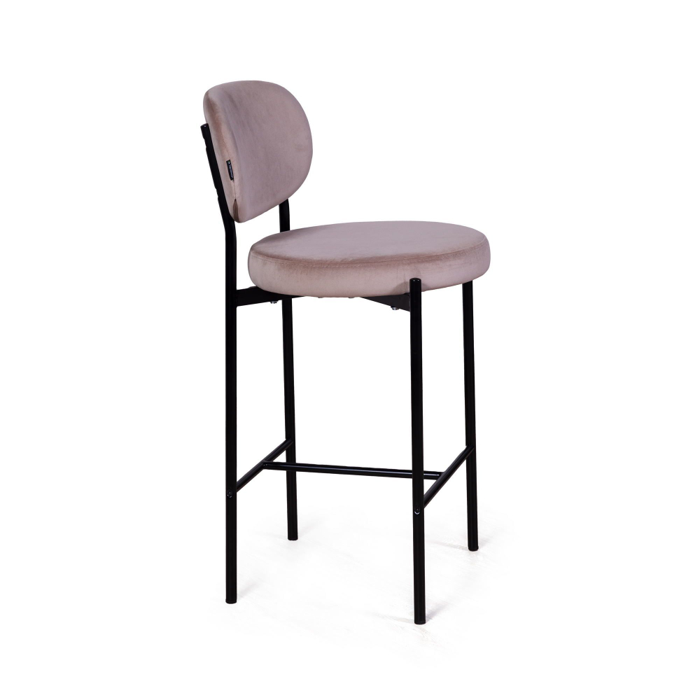 Стул полубарный Mason, бархат светло-серый 26